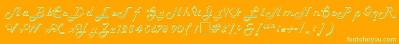 HelenaRegular Font – Green Fonts on Orange Background
