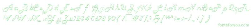 HelenaRegular-Schriftart – Grüne Schriften auf weißem Hintergrund