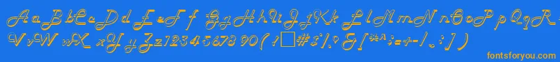 HelenaRegular Font – Orange Fonts on Blue Background