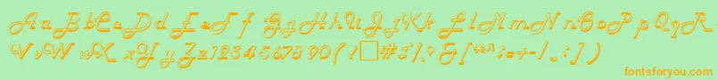 Шрифт HelenaRegular – оранжевые шрифты на зелёном фоне