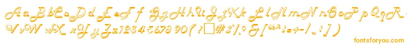 HelenaRegular-Schriftart – Orangefarbene Schriften auf weißem Hintergrund