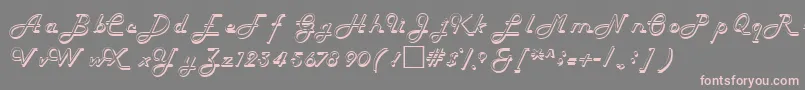 HelenaRegular-fontti – vaaleanpunaiset fontit harmaalla taustalla