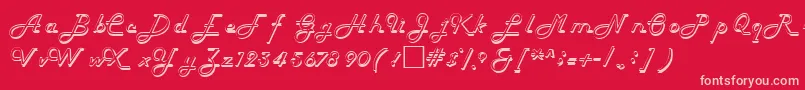 HelenaRegular Font – Pink Fonts on Red Background