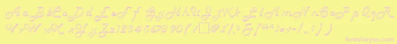 Шрифт HelenaRegular – розовые шрифты на жёлтом фоне