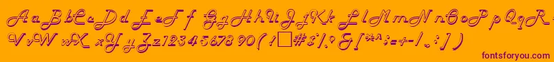 HelenaRegular-fontti – violetit fontit oranssilla taustalla