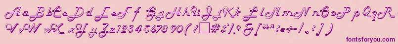 フォントHelenaRegular – ピンクの背景に紫のフォント