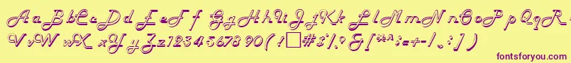 Шрифт HelenaRegular – фиолетовые шрифты на жёлтом фоне