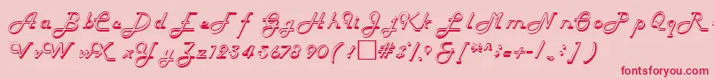 フォントHelenaRegular – ピンクの背景に赤い文字