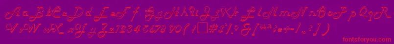 HelenaRegular-Schriftart – Rote Schriften auf violettem Hintergrund