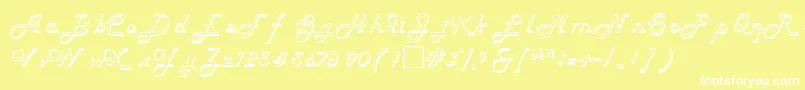 フォントHelenaRegular – 黄色い背景に白い文字