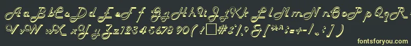 HelenaRegular-fontti – keltaiset fontit mustalla taustalla