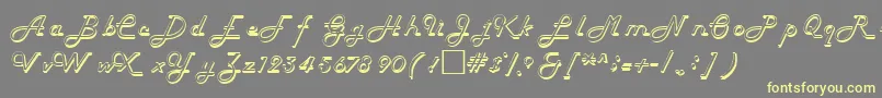 HelenaRegular-Schriftart – Gelbe Schriften auf grauem Hintergrund
