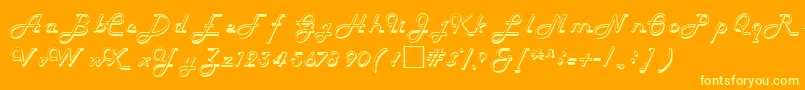 フォントHelenaRegular – オレンジの背景に黄色の文字