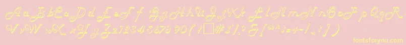 HelenaRegular-Schriftart – Gelbe Schriften auf rosa Hintergrund