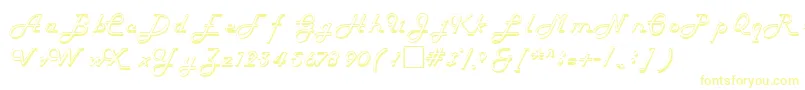 HelenaRegular-Schriftart – Gelbe Schriften auf weißem Hintergrund