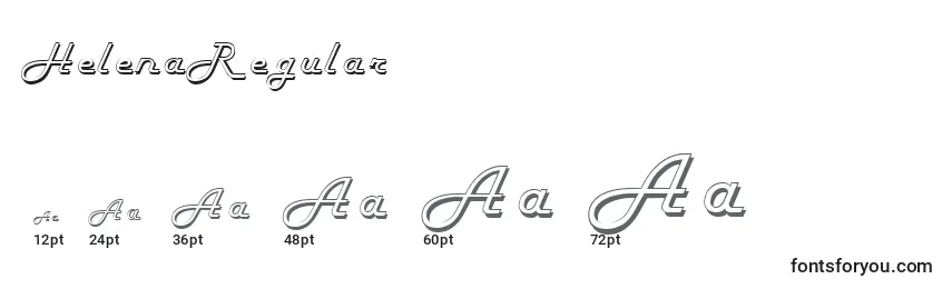 HelenaRegular Font Sizes