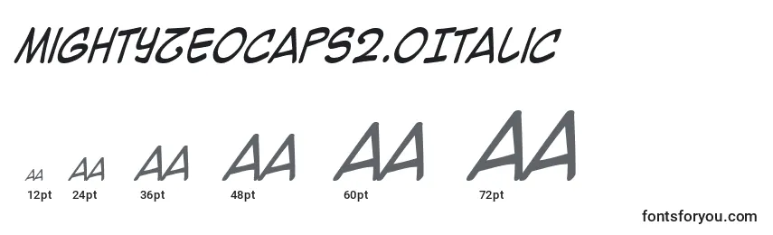 MightyZeoCaps2.0Italic Font Sizes