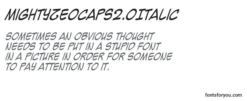 MightyZeoCaps2.0Italic Font