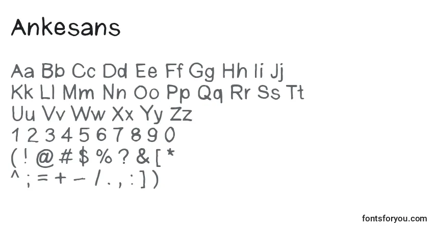 Fuente Ankesans - alfabeto, números, caracteres especiales