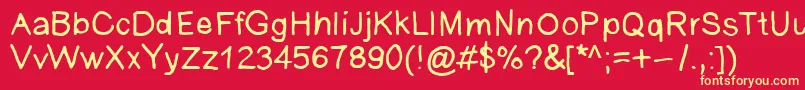 Ankesans Font – Yellow Fonts on Red Background