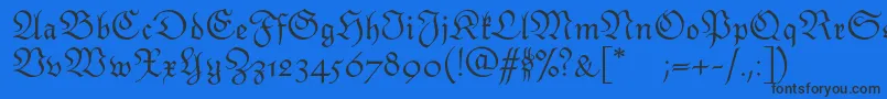 Monarchiatext Font – Black Fonts on Blue Background