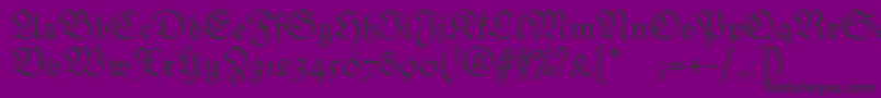 Monarchiatext-Schriftart – Schwarze Schriften auf violettem Hintergrund