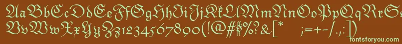 Шрифт Monarchiatext – зелёные шрифты на коричневом фоне