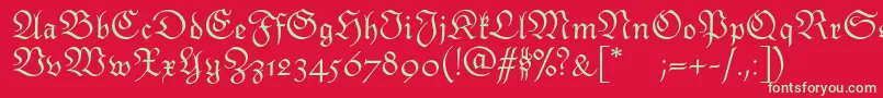 Monarchiatext Font – Green Fonts on Red Background