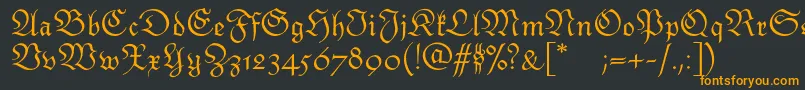 フォントMonarchiatext – 黒い背景にオレンジの文字