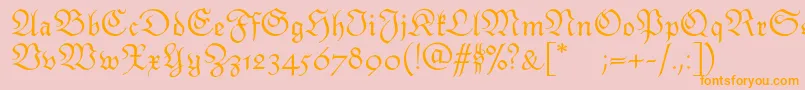 Monarchiatext Font – Orange Fonts on Pink Background