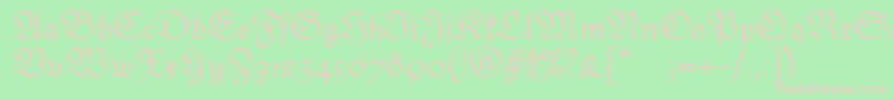 Monarchiatext-fontti – vaaleanpunaiset fontit vihreällä taustalla