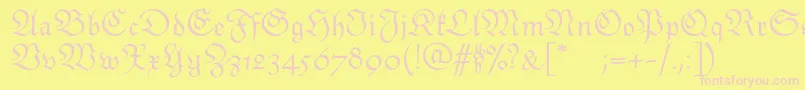 Monarchiatext-fontti – vaaleanpunaiset fontit keltaisella taustalla