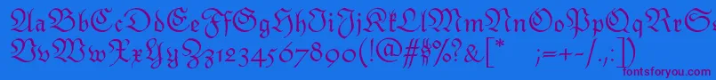 Monarchiatext Font – Purple Fonts on Blue Background