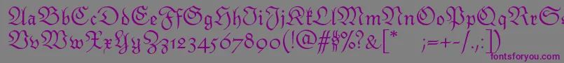 フォントMonarchiatext – 紫色のフォント、灰色の背景