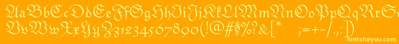 Monarchiatext Font – Yellow Fonts on Orange Background