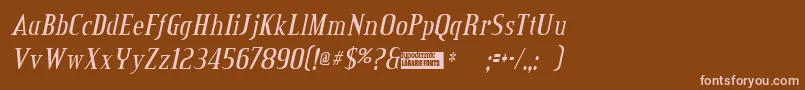 フォントCreditvalleyitalic – 茶色の背景にピンクのフォント