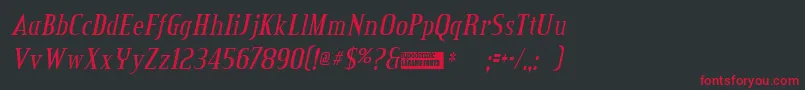 Creditvalleyitalic Font – Red Fonts on Black Background
