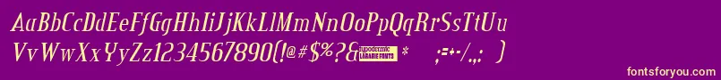 Creditvalleyitalic Font – Yellow Fonts on Purple Background