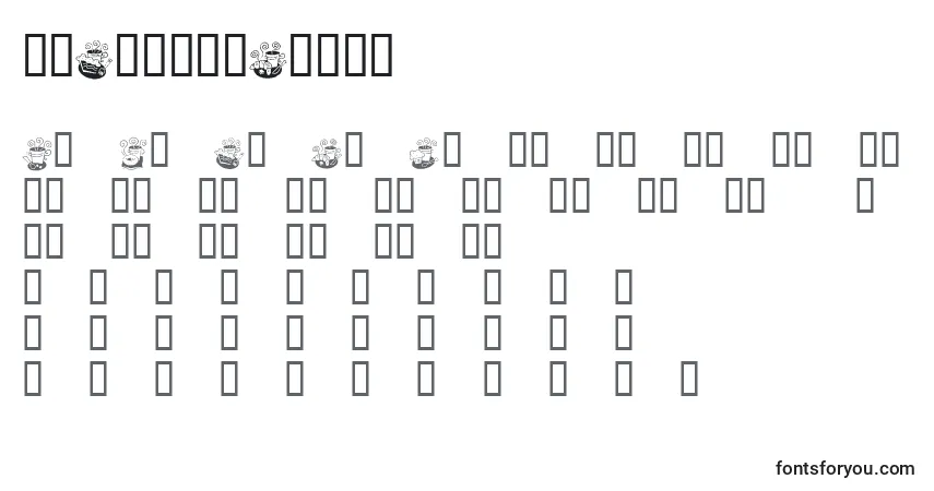 Schriftart KrCoffeeDings – Alphabet, Zahlen, spezielle Symbole