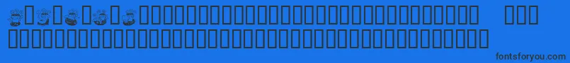 KrCoffeeDings Font – Black Fonts on Blue Background