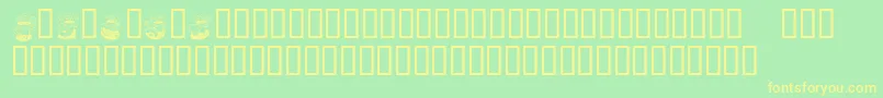 KrCoffeeDings Font – Yellow Fonts on Green Background