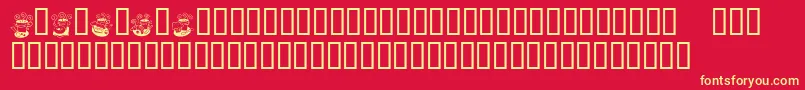 KrCoffeeDings-Schriftart – Gelbe Schriften auf rotem Hintergrund