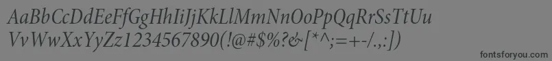 Шрифт MinionproCnitsubh – чёрные шрифты на сером фоне