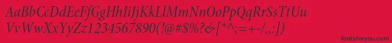 MinionproCnitsubh Font – Black Fonts on Red Background