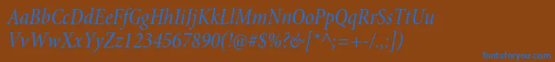 MinionproCnitsubh Font – Blue Fonts on Brown Background