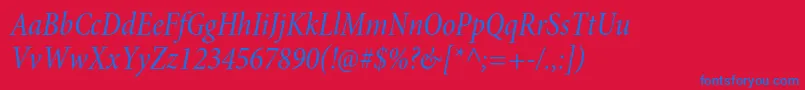 MinionproCnitsubh Font – Blue Fonts on Red Background