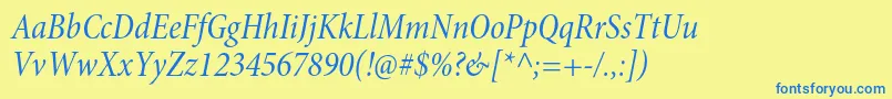 MinionproCnitsubh Font – Blue Fonts on Yellow Background