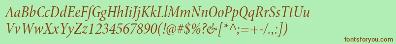 MinionproCnitsubh Font – Brown Fonts on Green Background