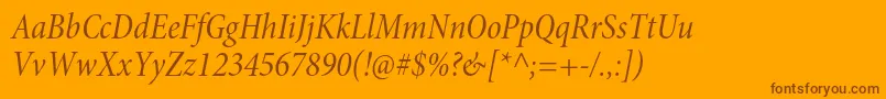 MinionproCnitsubh Font – Brown Fonts on Orange Background