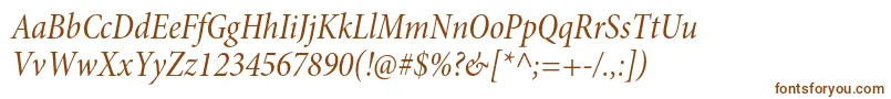 MinionproCnitsubh-fontti – ruskeat fontit valkoisella taustalla